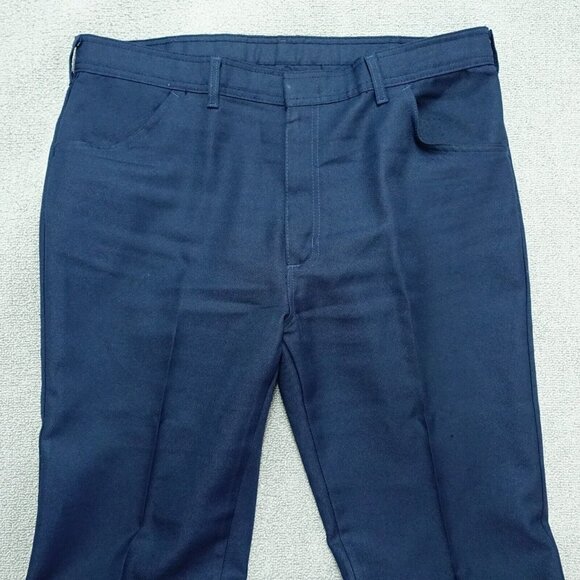 Sport-About Pants Men's 38 X 30 Navy Blue Flat Front Straight Leg Polyester - Picture 3 of 5